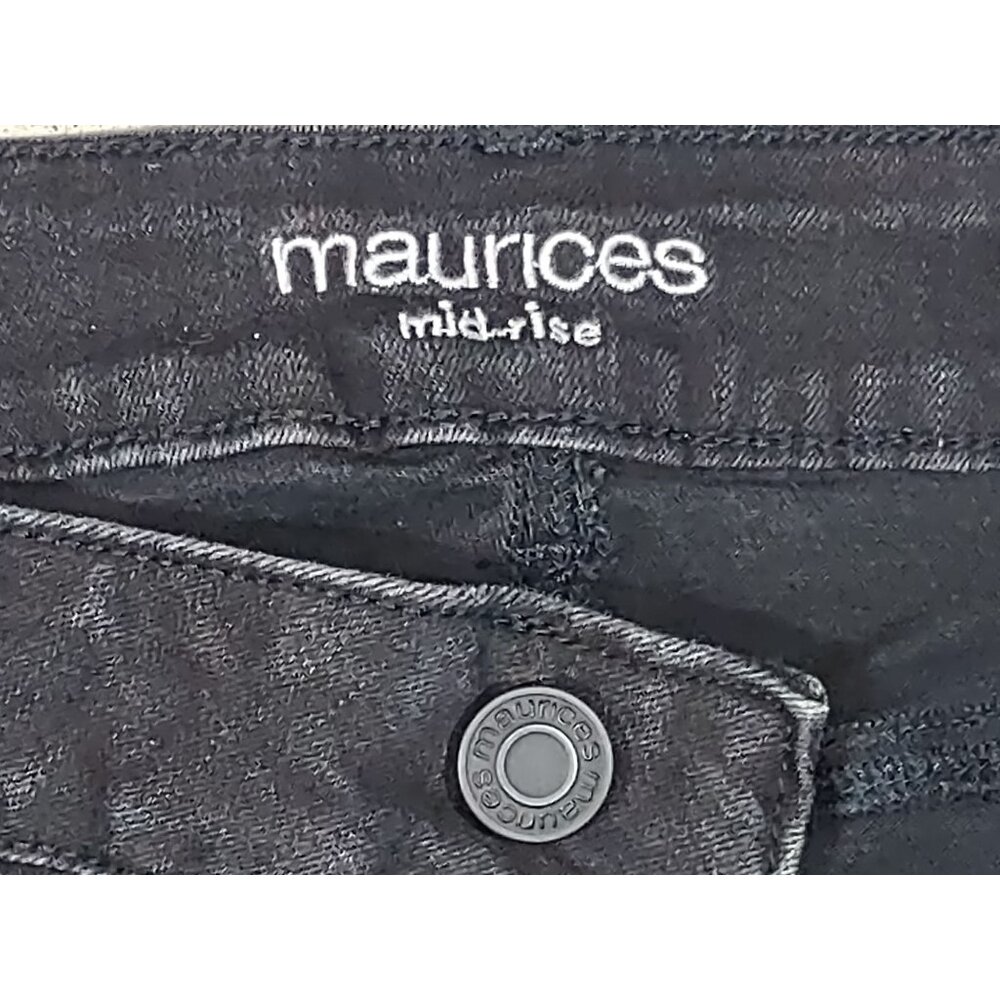 Maurices Black Jeans Midrise Skinny 5 Pocket Stretch Denim Womens Large - Picture 4 of 7